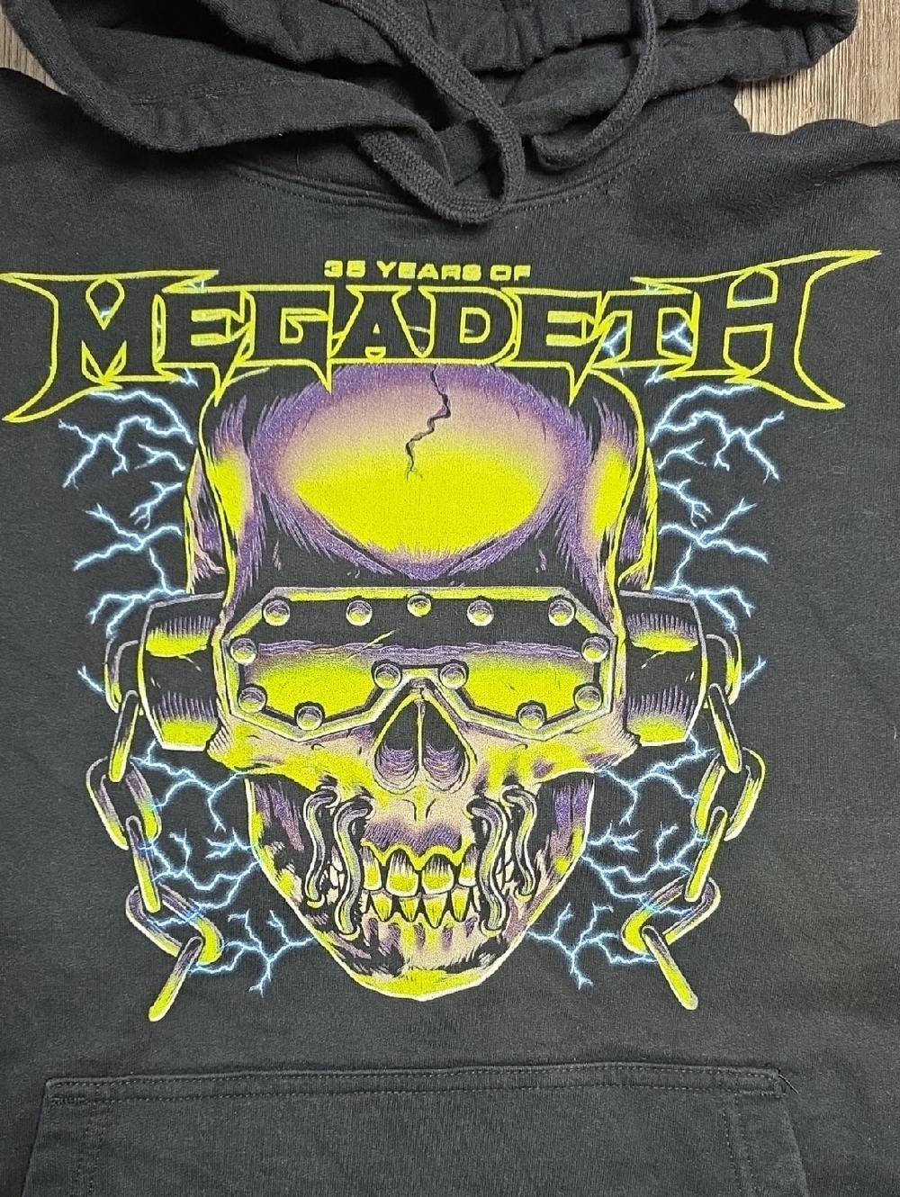 Megadeth 35years of Vic Rattlehead  Graphic Band Hoodie Authentic Merch  Size Lg
